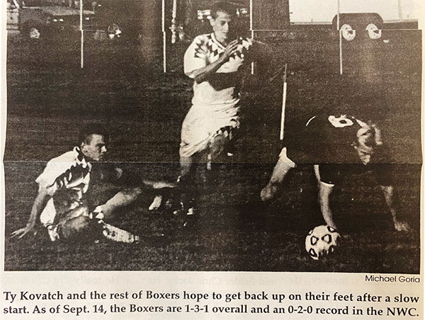 Ty Kovatch Playing In A 1998 Men's Soccer Game