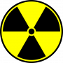 black and yellow wheel that represents radioactive material
