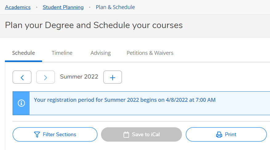 your registration date may be found on plan your degree and schedule your courses page