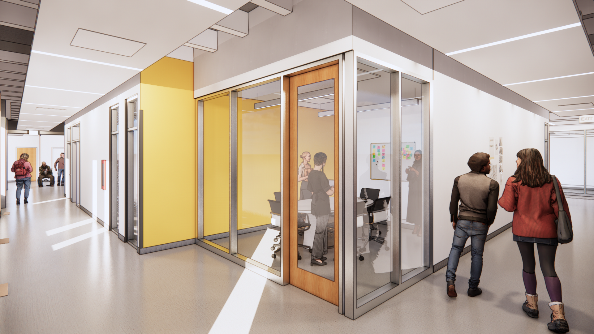 Rendering of second-floor conference room in Pacific Hall
