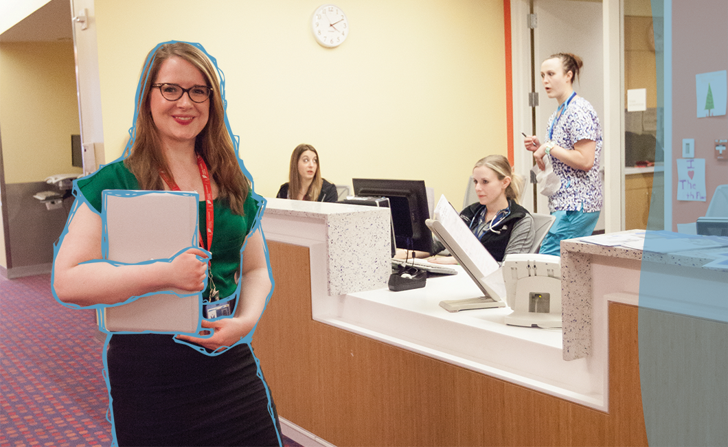 Rachel Seibert BSW '12 at Randall Children's Hospital