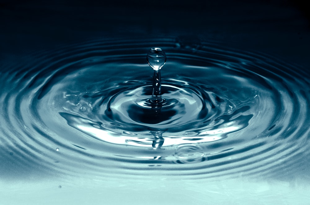 droplet of water causing ripples