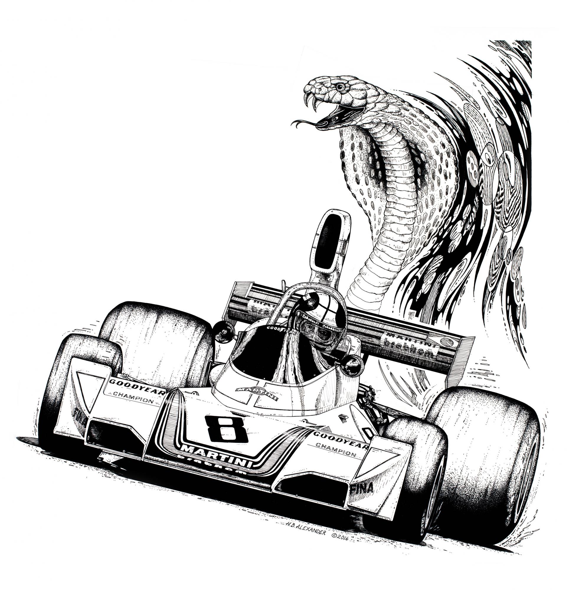 "Parmalat Snake" Drawing by Hugh Barkalow Alexander