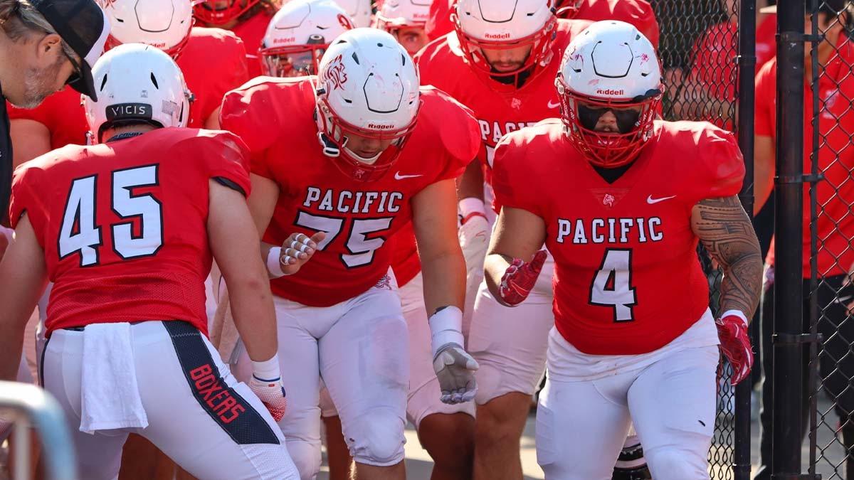 Pacific Football Players Ready To Take The Field
