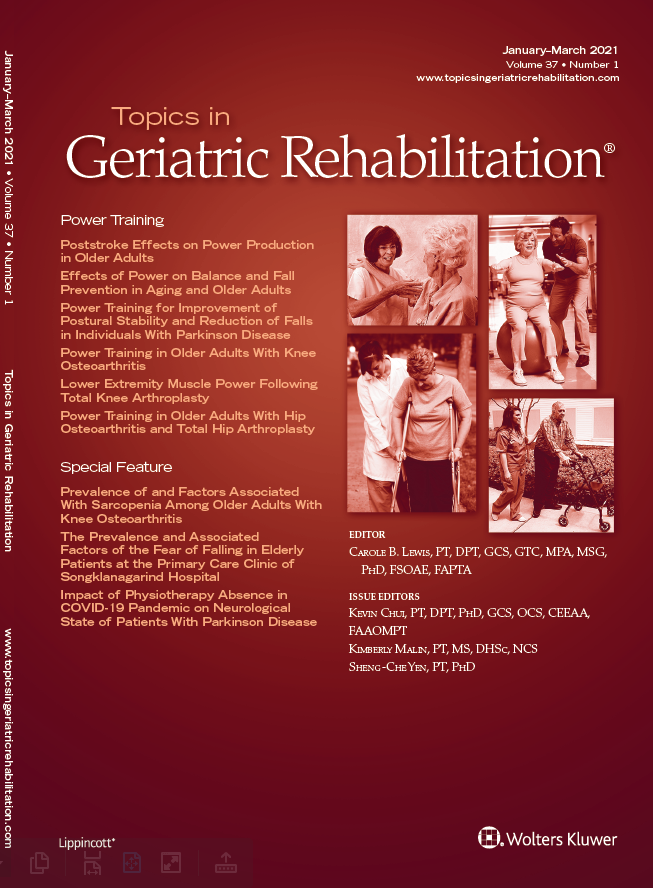 Book cover Topics in Geriatric Rehabilitation