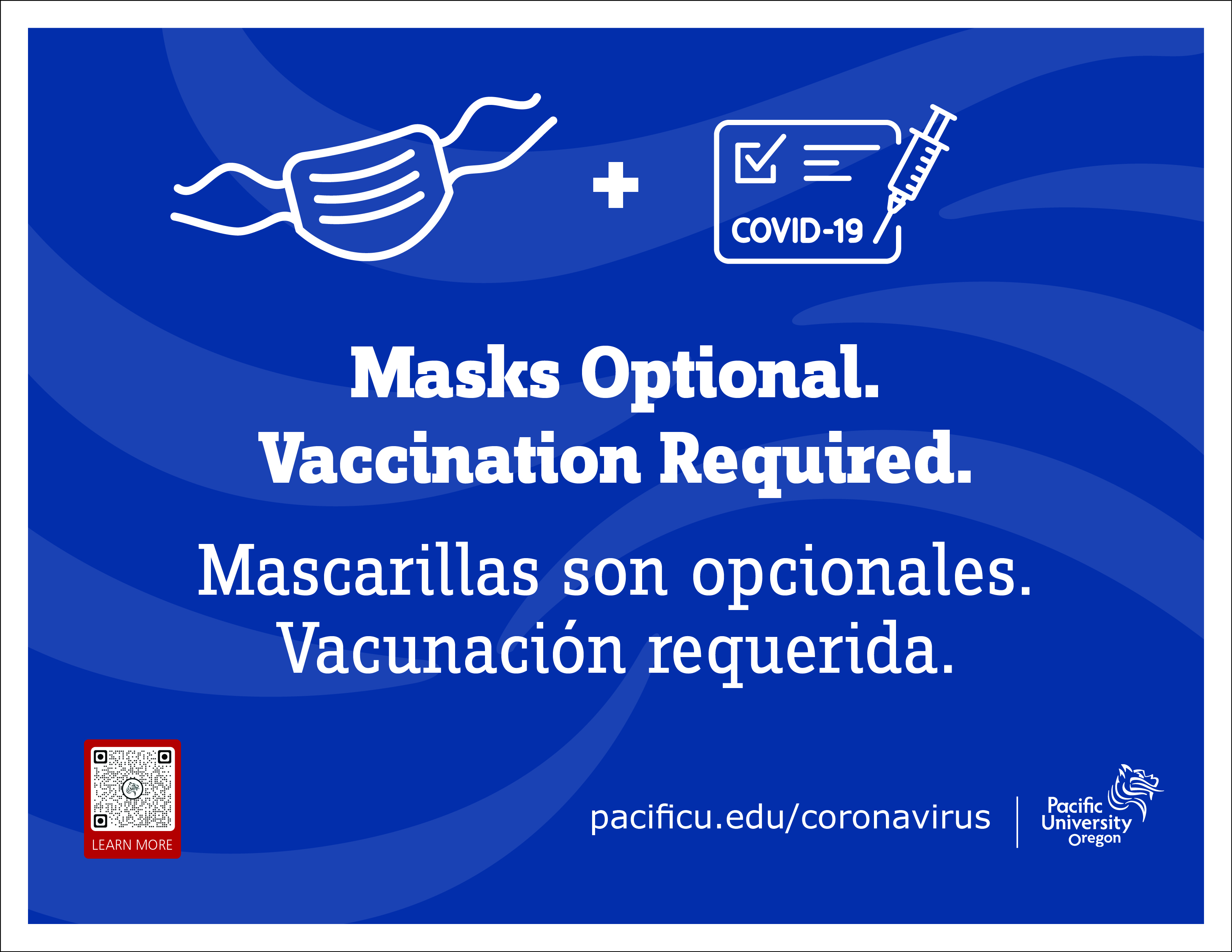 Masks Optional. Vaccination Required.