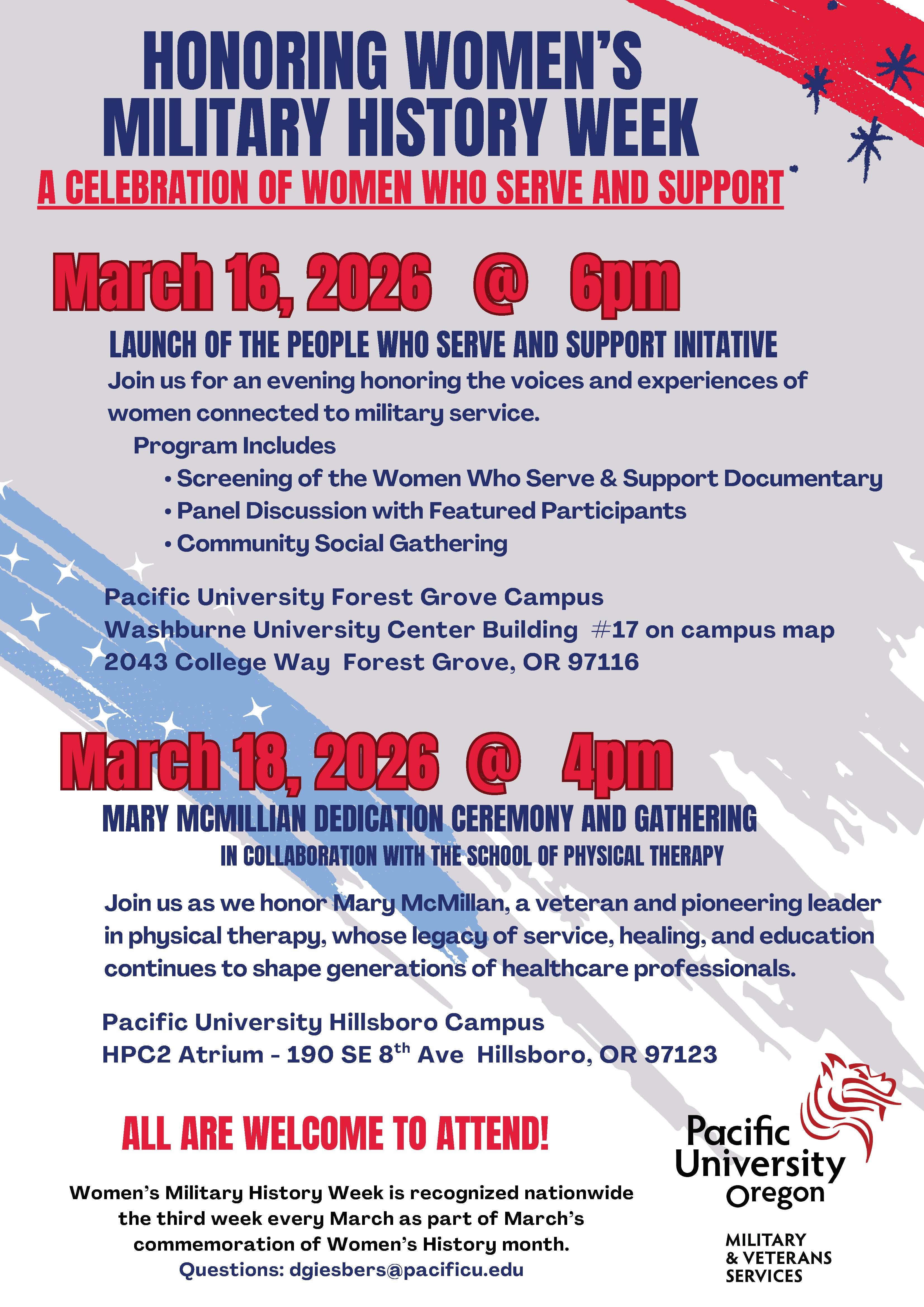 Honoring Women's Military History Week Flyer