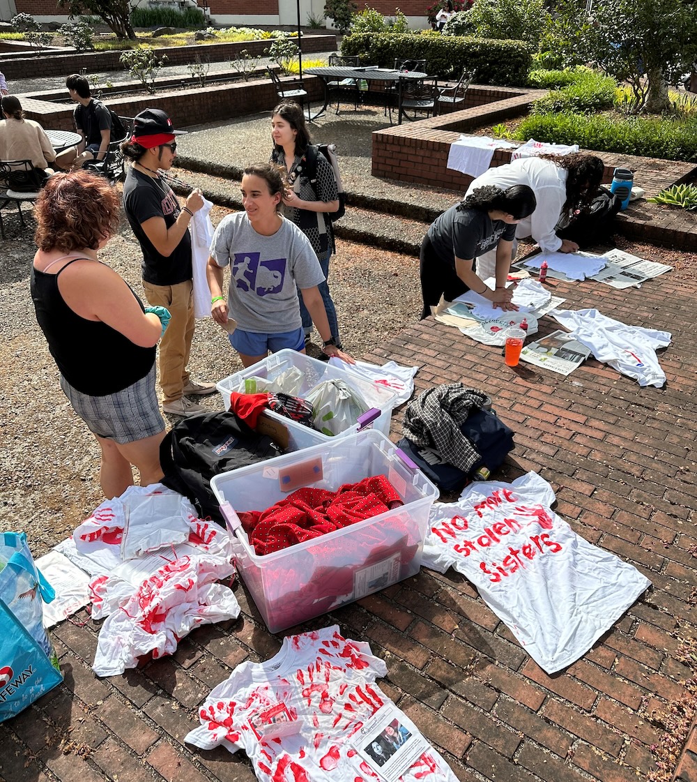 students at Missing and Murdered Indigenous Women event