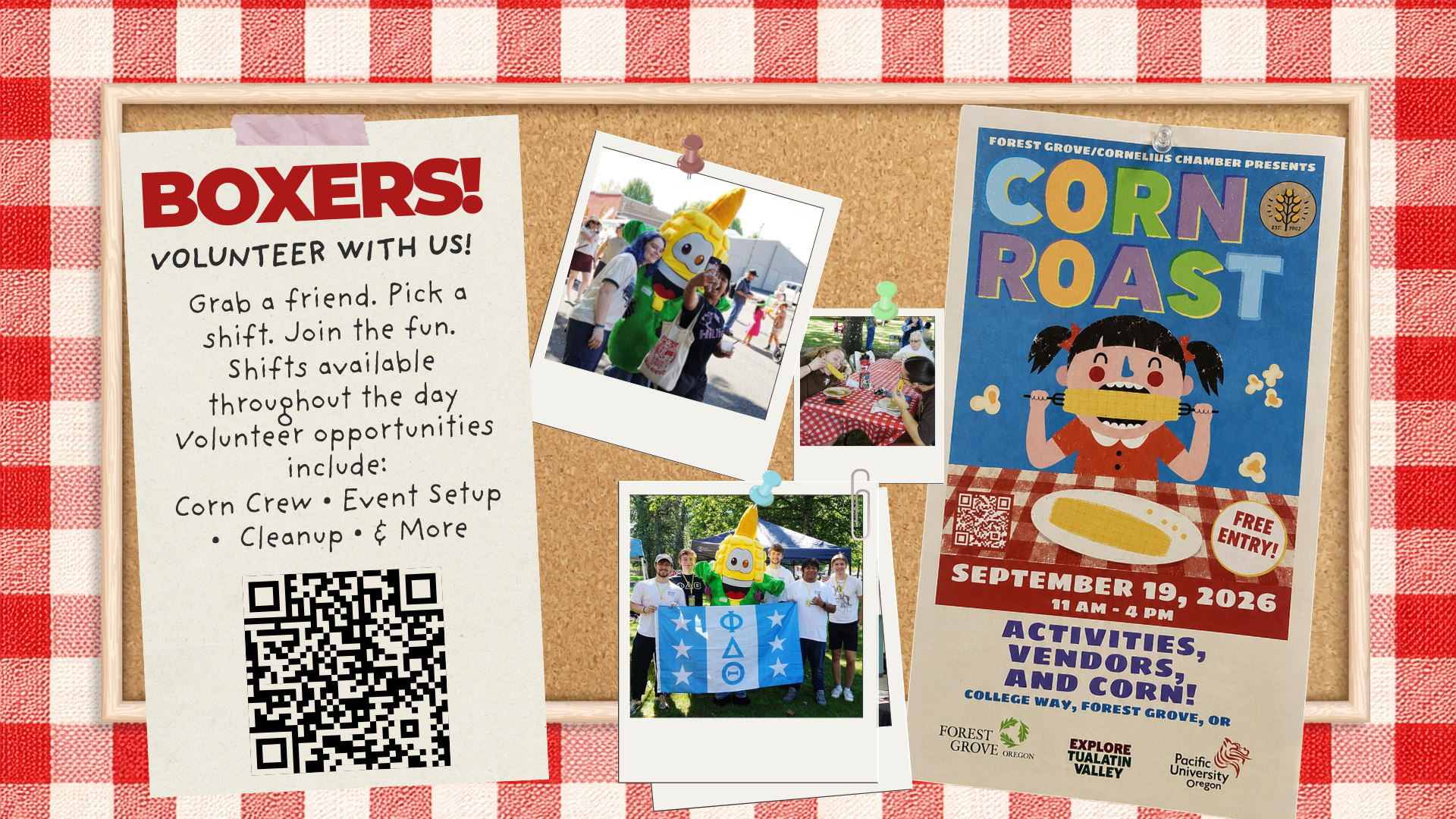 Corn Roast Volunteer Recruitment Poster