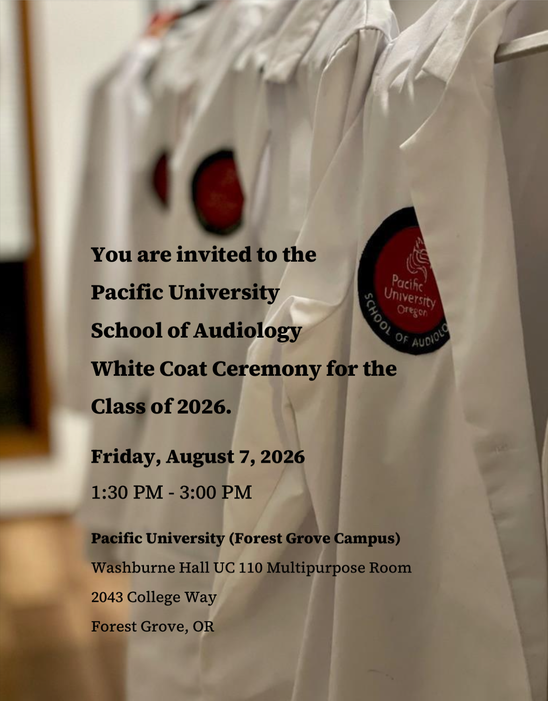 White Coat Ceremony Invitation Copy