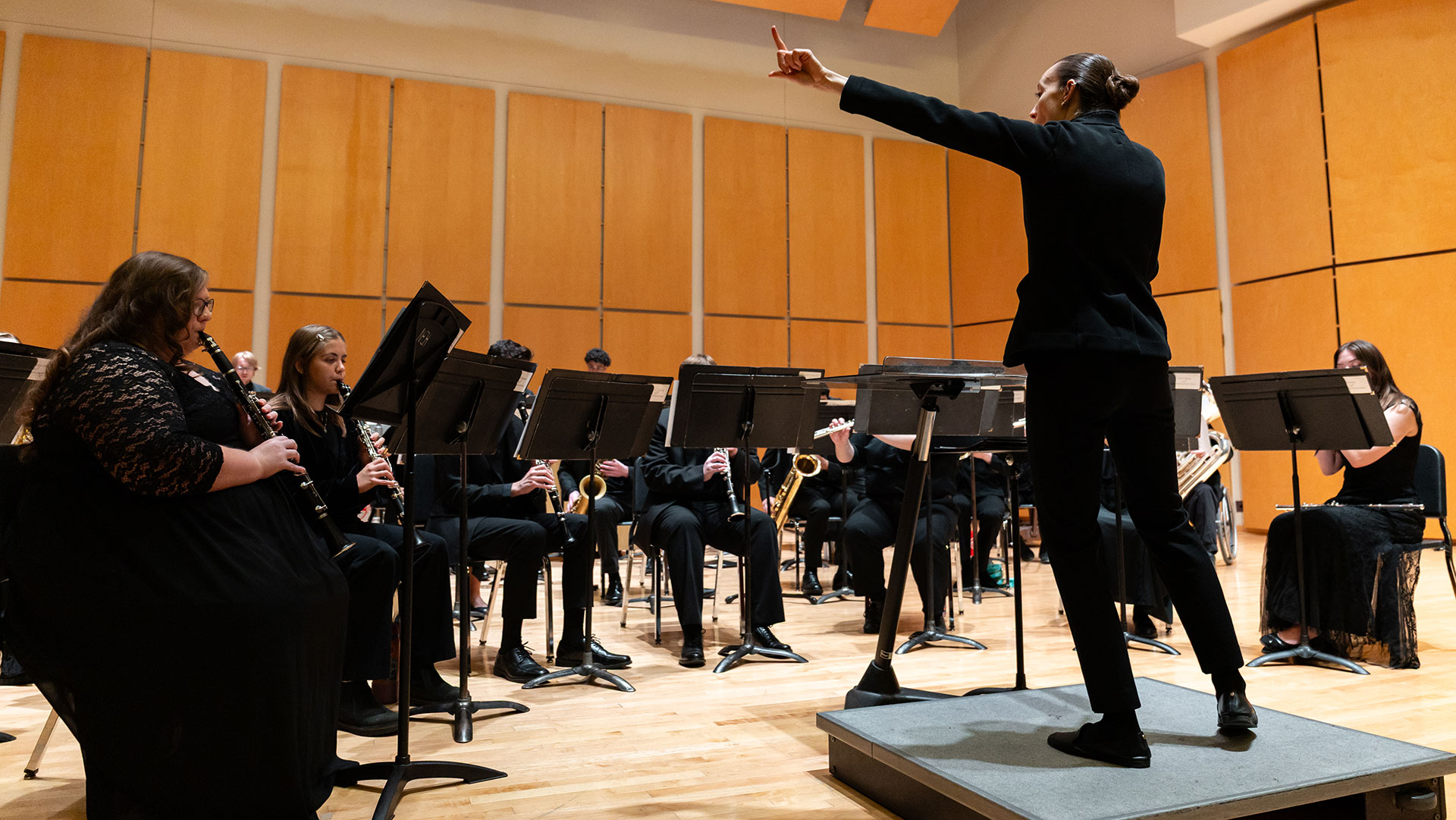Pacific University Symphonic Band at a recent rehearsal