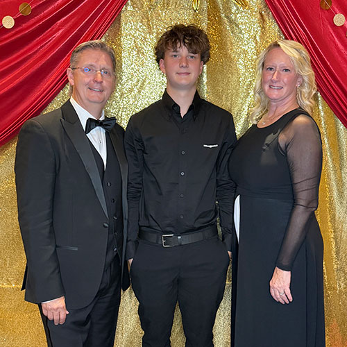 Bill Hefner, his son Luke and wife Dawn.