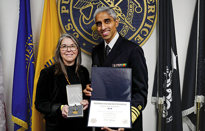 Jessica Scruggs DHS '09 with former Surgeon General Vivek Murthy