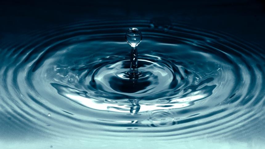 Drop of water creating ripples