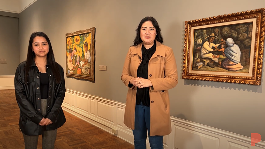 Rebeca Garfias-Mejia and Zoraida Espinoza at the Portland Art Museum