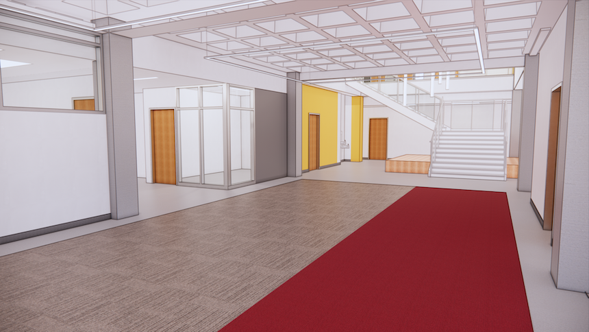 Pacific Hall lobby remodel sketch