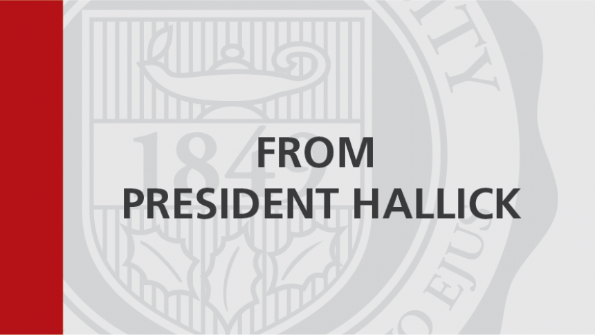 From President Hallick