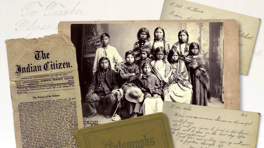 Archive photos and letters from the Indian Training School