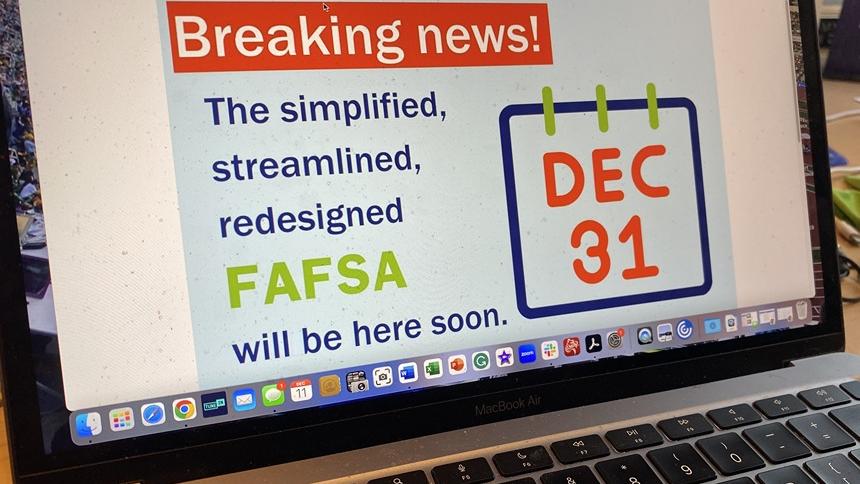 Computer Screen With Announcement That Changes Are Coming To The FAFSA