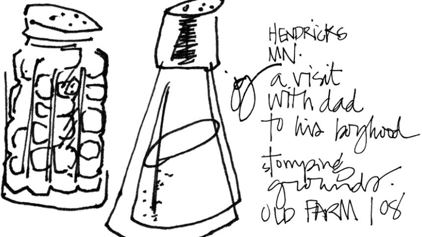 Hand Drawn illustrations of salt and pepper shaker