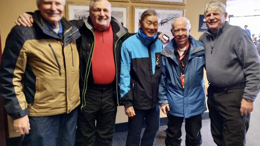Five optometry alumni at Copper Mt. ski retreat.