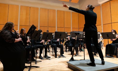 Pacific University's Symphonic Band at a recent rehearsal