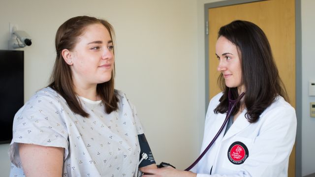 Pacific University student practices exam