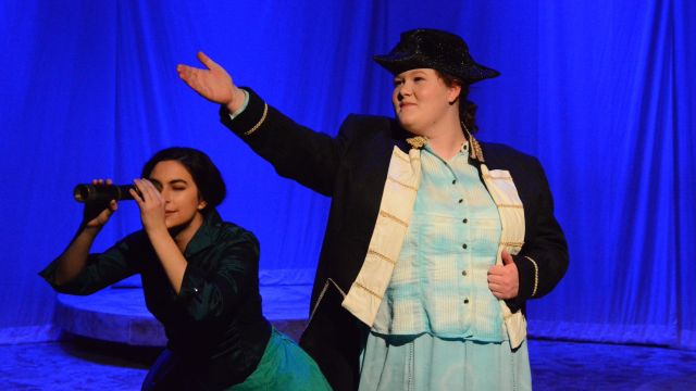 Pacific University students on stage