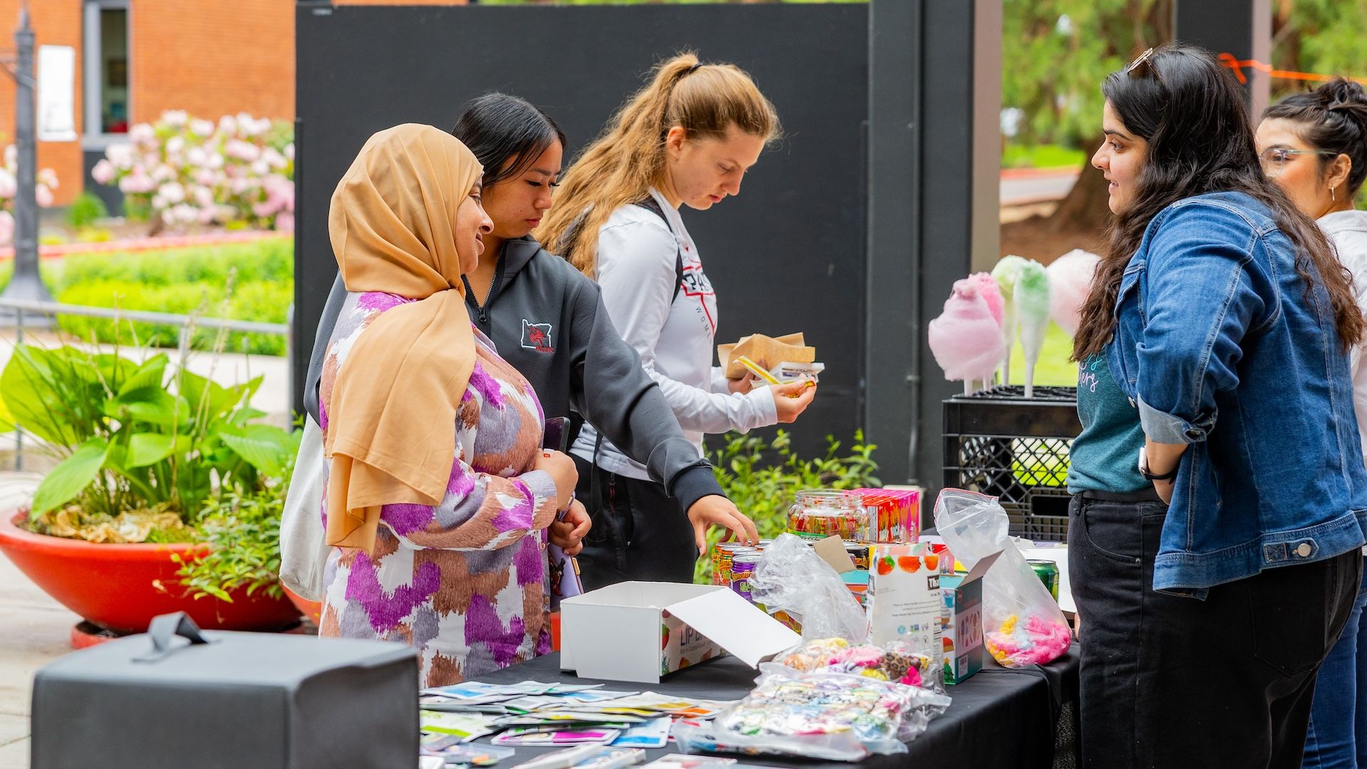 students at outdoors campus event