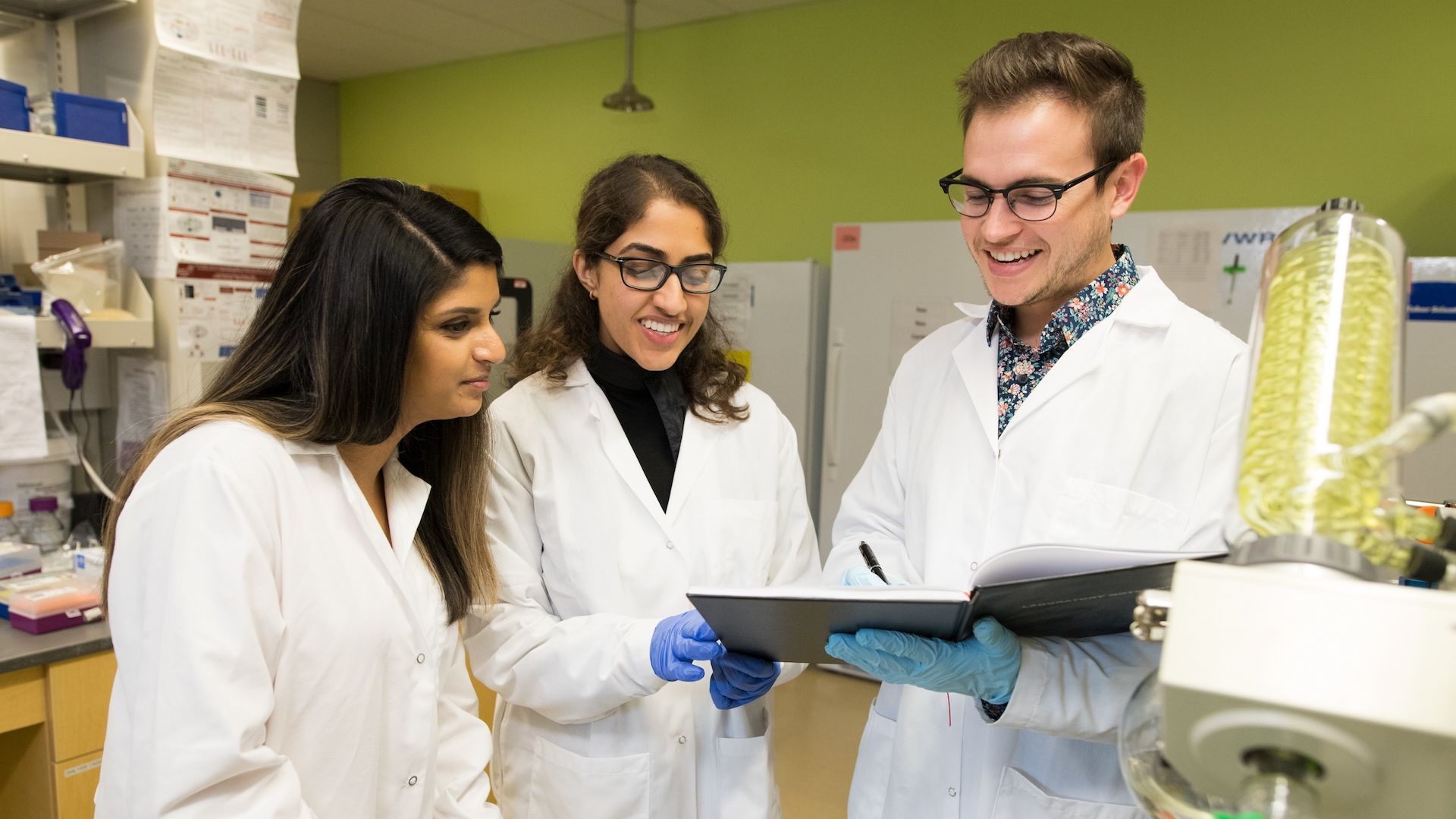 Pacific University Pharmacy students review labwork