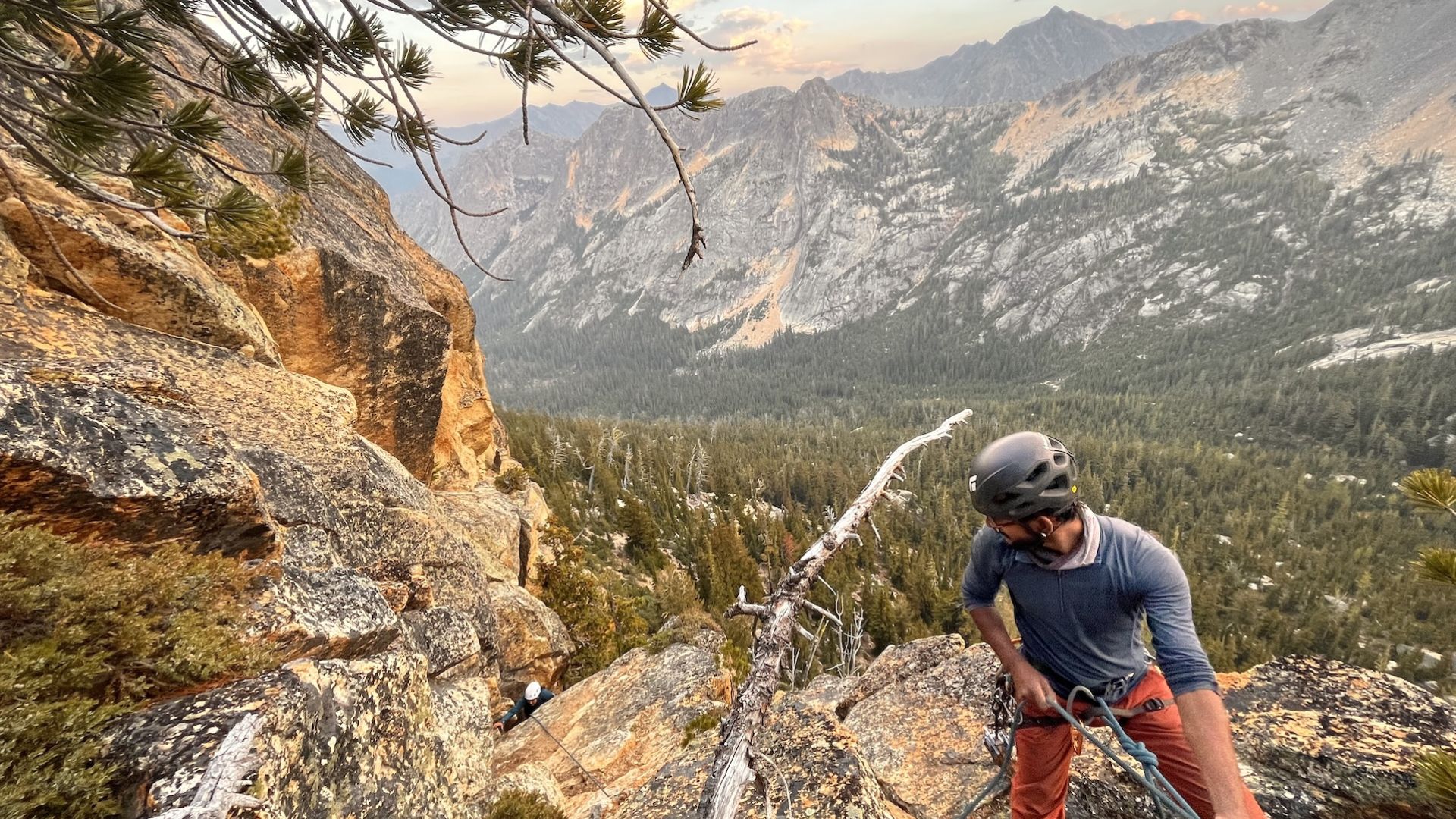 Pacific University student belays down cliff
