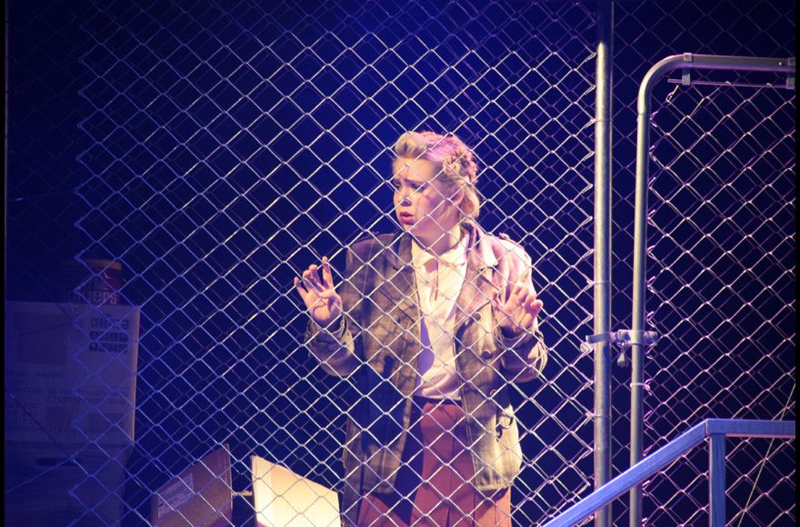 student performing in Hide by Ellen Margolis, Directed by Matthew B. Zrebski, Fall 2017