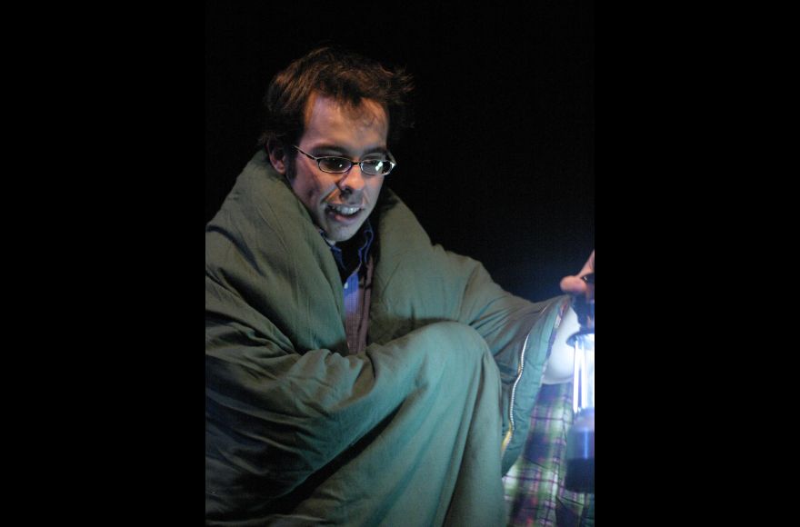 student performing in Tales of the Lost Formicans by Constance Congdon, Directed by Ellen Margolis, Fall 2005