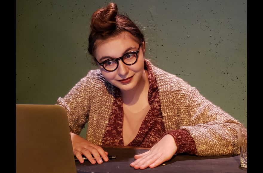 student performing in The Typographer's Dream by Adam Bock, Directed by Ellen Margolis, Fall 2020