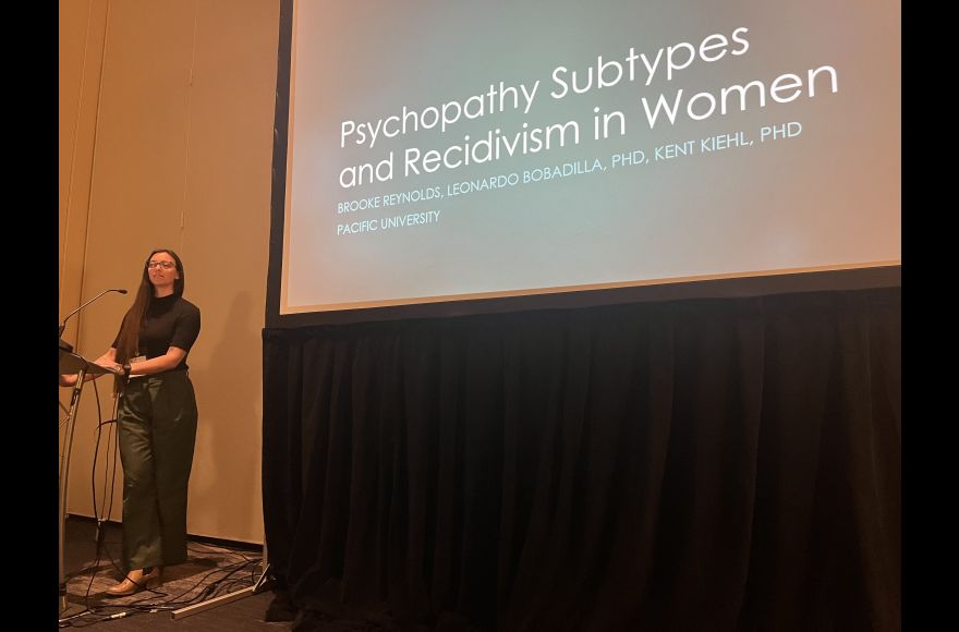 Pacific University student at conference