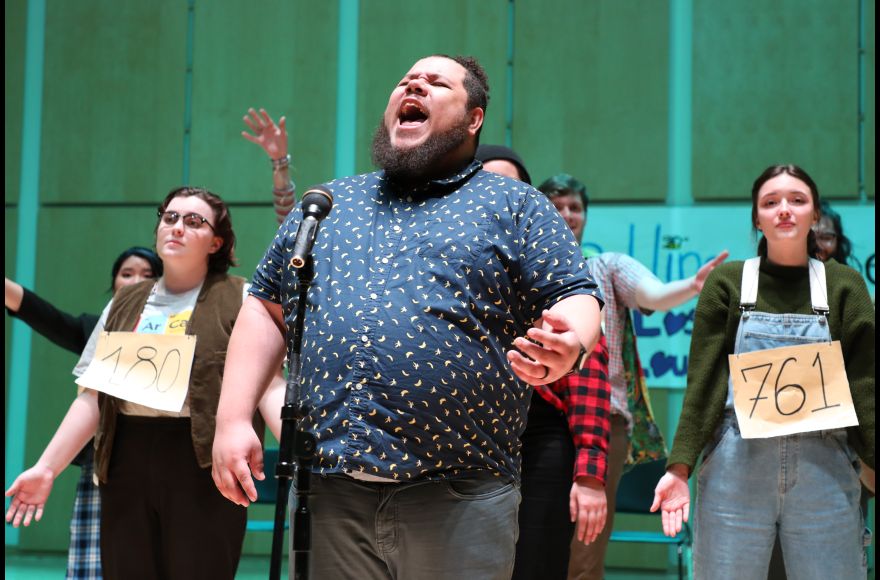 Pacific students in a performance of The 25th Annual Putnam County Spelling Bee