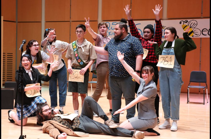 Pacific students in a performance of The 25th Annual Putnam County Spelling Bee