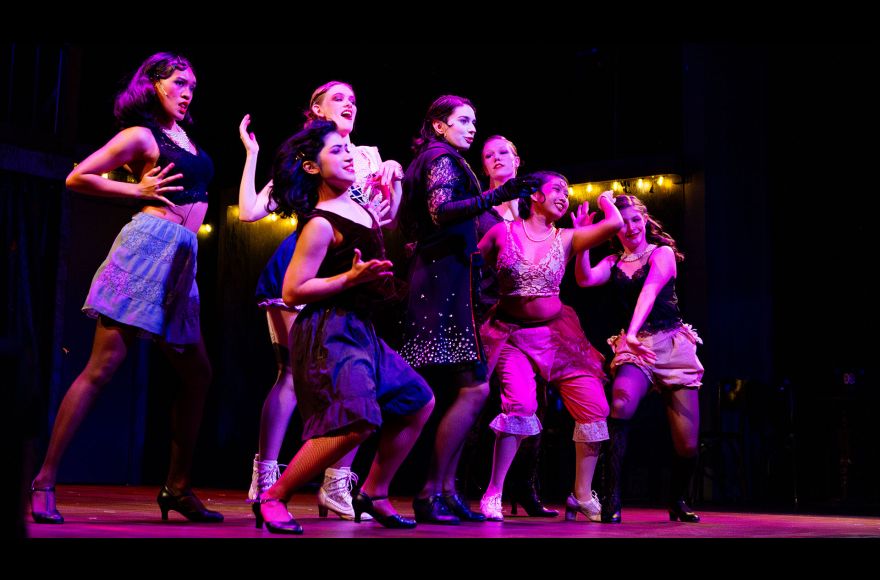 students in performance of Cabaret